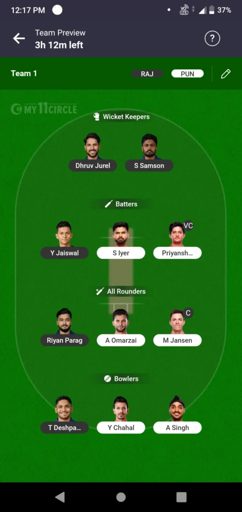 rr-vs-pbks-dream11-my11circle-team-prediction-18-may-2025